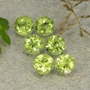 Gemas de peridoto verde natural de 3,11 ct, corte redondo, VVS-VS