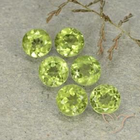 Gemas de Peridoto Verde medio natural de 2.85 ct, Redondo, VVS-VS