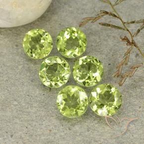 Gemas de Peridoto Verde amarillento natural de 2.65 ct, Redondo, VVS-VS