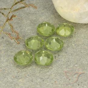 Gemas de Peridoto Verde amarillento natural de 2.65 ct, Redondo, VVS-VS
