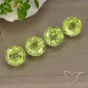 Gemas de Peridoto Verde medio natural de 2.14 ct, Redondo, VVS-VS