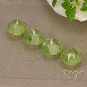 Gemas de Peridoto Verde medio natural de 2.14 ct, Redondo, VVS-VS