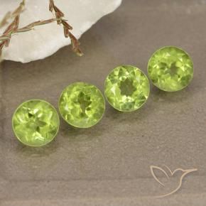 Gemas de Peridoto Verde medio natural de 2.01 ct, Redondo, VVS-VS