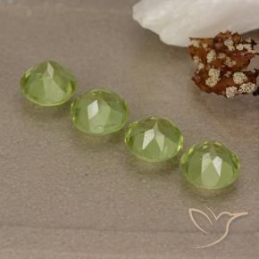 Gemas de Peridoto Verde medio natural de 2.32 ct, Redondo, VVS-VS