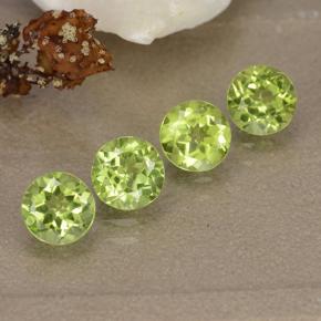 Gemas de peridoto verde natural de 1,99 ct, corte redondo, VVS-VS