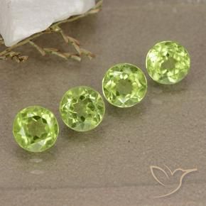Gemas de Peridoto Verde medio natural de 2.05 ct, Redondo, VVS-VS