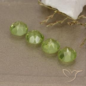 Gemas de Peridoto Verde medio natural de 2.05 ct, Redondo, VVS-VS
