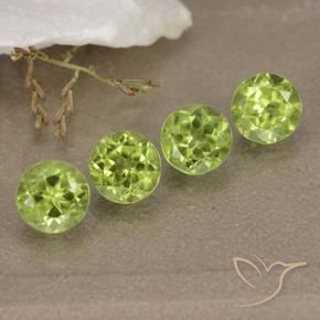 Gemas de Peridoto Verde vivo natural de 2.13 ct, Redondo, VVS-VS