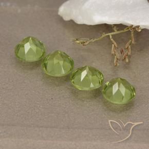 Gemas de Peridoto Verde vivo natural de 2.13 ct, Redondo, VVS-VS