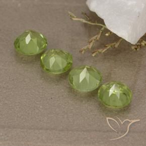 Gemas de Peridoto Verde amarillento intenso natural de 2.14 ct, Redondo, VVS-VS