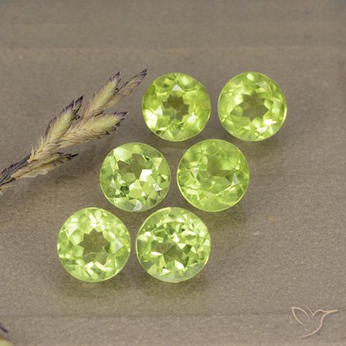 3.00ctw Natural Verde amarillento intenso Peridoto, Redondo, VVS-VS