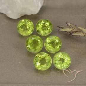 Gemas de Peridoto Verde amarillento natural de 3.15 ct, Redondo, VVS-VS