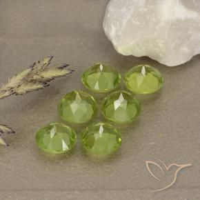 Gemas de Peridoto Verde amarillento natural de 3.15 ct, Redondo, VVS-VS