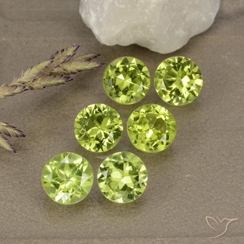2.76ctw Natural Verde amarillento Peridoto, Redondo, VVS-VS