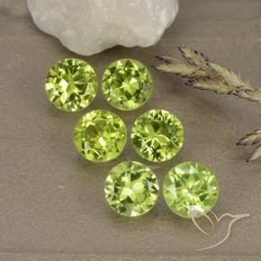 Gemas de Peridoto Verde amarillento natural de 2.76 ct, Redondo, VVS-VS