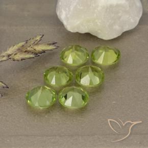 Gemas de Peridoto Verde amarillento natural de 2.76 ct, Redondo, VVS-VS