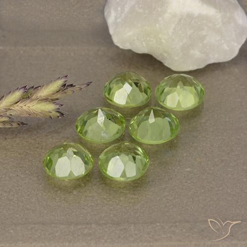 Gemas de Peridoto Verde vivo claro natural de 2.93 ct, Redondo, VVS-VS