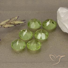 Gemas de Peridoto Verde vivo natural de 3.33 ct, Redondo, VVS-VS
