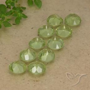 Gemas de Peridoto Verde vivo claro natural de 5.17 ct, Redondo, VVS-VS