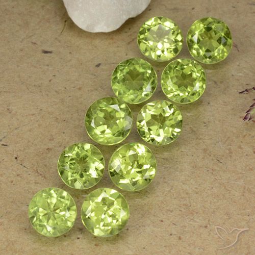 4.60ctw Natural Verde medio Peridoto, Redondo, VVS-VS