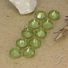 Gemas de Peridoto Verde medio natural de 4.60 ct, Redondo, VVS-VS
