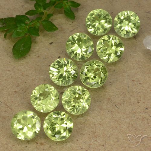 4.19ctw Natural Verde vivo claro Peridoto, Redondo, VVS-VS