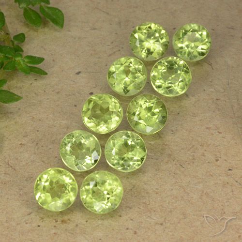 3.98ctw Natural Verde claro Peridoto, Redondo, VVS-VS