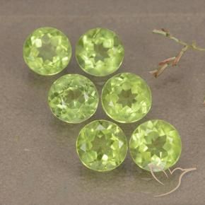 Gemas de Peridoto Verde vivo claro natural de 2.86 ct, Redondo, VVS-VS