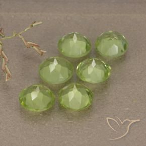 Gemas de Peridoto Verde vivo claro natural de 2.86 ct, Redondo, VVS-VS