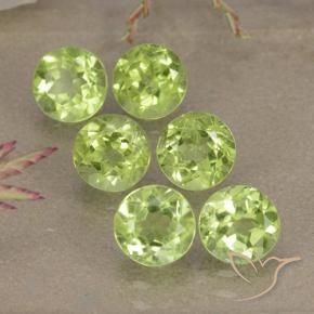 Gemas de Peridoto Verde claro natural de 3.31 ct, Redondo, VVS-VS