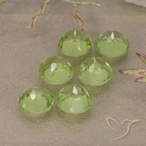 Gemas de Peridoto Verde claro natural de 3.31 ct, Redondo, VVS-VS