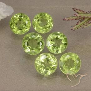 Gemas de Peridoto Verde claro natural de 2.98 ct, Redondo, VVS-VS