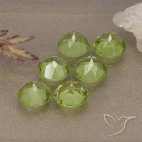 Gemas de Peridoto Verde claro natural de 2.98 ct, Redondo, VVS-VS