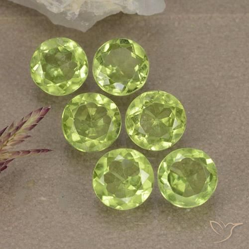 Gemas de Peridoto Verde claro natural de 2.75 ct, Redondo, VVS-VS