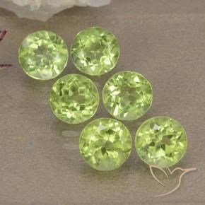 Gemas de Peridoto Verde claro natural de 3.14 ct, Redondo, VVS-VS