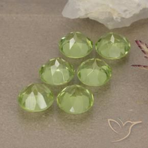 Gemas de Peridoto Verde claro natural de 3.14 ct, Redondo, VVS-VS