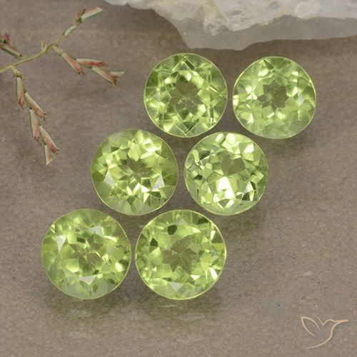 2.98ctw Natural Verde vivo claro Peridoto, Redondo, VVS-VS