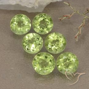 Gemas de Peridoto Verde vivo claro natural de 2.98 ct, Redondo, VVS-VS