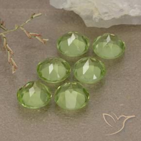 Gemas de Peridoto Verde vivo claro natural de 2.98 ct, Redondo, VVS-VS