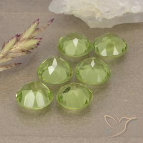 Gemas de Peridoto Verde vivo claro natural de 3.17 ct, Redondo, VVS-VS
