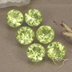 Gemas de Peridoto Verde claro natural de 2.92 ct, Redondo, VVS-VS