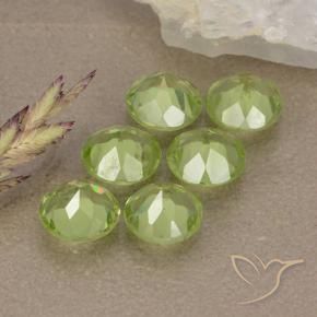 Gemas de Peridoto Verde claro natural de 2.92 ct, Redondo, VVS-VS