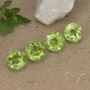 Gemas de Peridoto Verde vivo natural de 2.27 ct, Redondo, VVS-VS