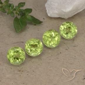 Gemas de Peridoto Verde vivo claro natural de 2.13 ct, Redondo, VVS-VS