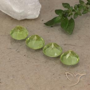 Gemas de Peridoto Verde vivo claro natural de 2.13 ct, Redondo, VVS-VS
