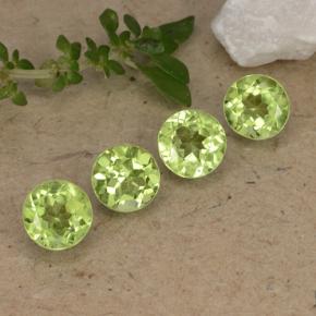 Gemas de Peridoto Verde vivo claro natural de 2.06 ct, Corte Redondo, VVS-VS