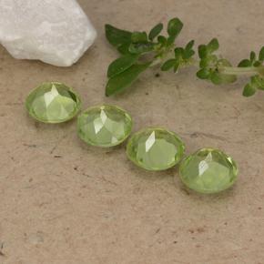 Gemas de Peridoto Verde vivo claro natural de 2.06 ct, Corte Redondo, VVS-VS