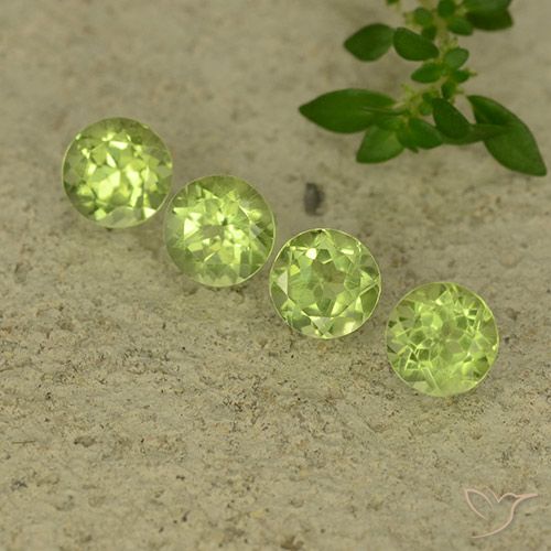 1.95ctw Natural Verde vivo claro Peridoto, Redondo, VVS-VS