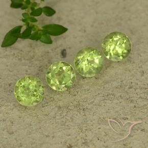 Gemas de Peridoto Verde vivo claro natural de 1.95 ct, Redondo, VVS-VS