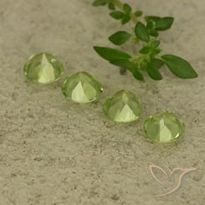 Gemas de Peridoto Verde vivo claro natural de 1.95 ct, Redondo, VVS-VS